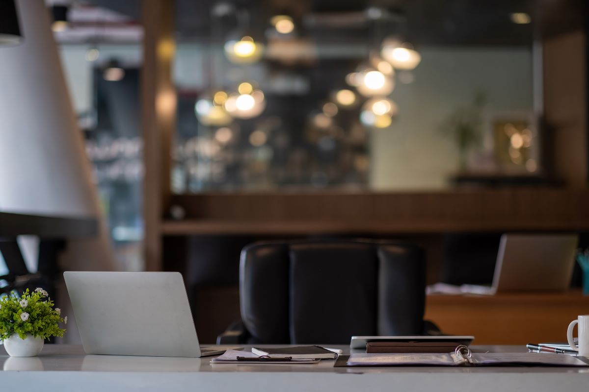 Desk of an executive in a modern office